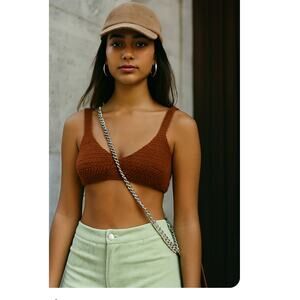 Hand Crochet Bra Top Bikini Top Boho Hippie Size XS A Cup Tank